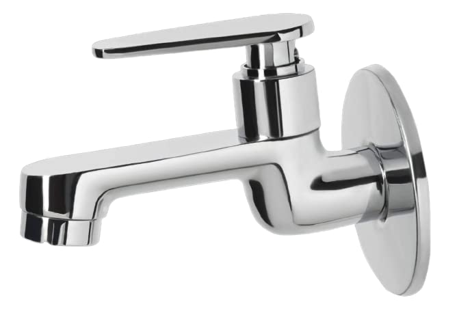 JAGGER صنبور حمام طويل الجسم بالكامل من النحاس JDL2225 مع تشطيب كروم وصنابير مطبخ بتدفق رغوي مع فلانج حائط وشريط تفلون (PAN) - Image 1