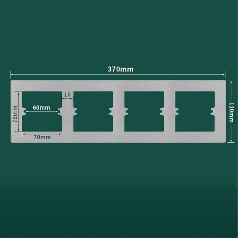 غطاية مفتاح الحائط من النوع الرمادي 4 مع إطار زخرفي ومقبس، مصنوعة من مادة البولي كربونات، سهلة التركيب - Image 3
