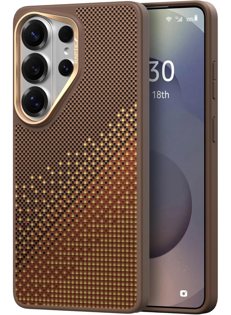 RAPTIC حافظة أراميد دوال لهاتف سامسونج جالاكسي S26 ألترا [متوافقة مع MagSafe] ألياف أراميد 1500D [مُختبرة ضد السقوط بمعيار عسكري حتى 13 قدم] غلاف هجين مع ممتص صدمات TPU - كهرمان السكون - Image 1