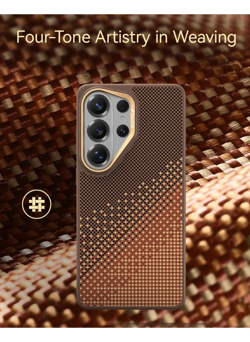 RAPTIC حافظة أراميد دوال لهاتف سامسونج جالاكسي S26 ألترا [متوافقة مع MagSafe] ألياف أراميد 1500D [مُختبرة ضد السقوط بمعيار عسكري حتى 13 قدم] غلاف هجين مع ممتص صدمات TPU - كهرمان السكون - Image 3