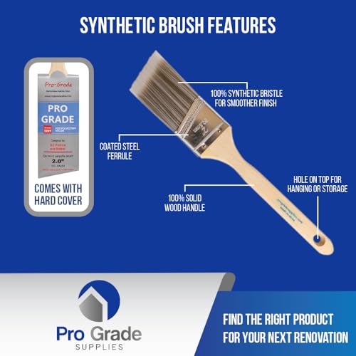 Pro-Grade Pro Grade - Paint Brushes - 12Ea 2" Angle Brushes - Image 3