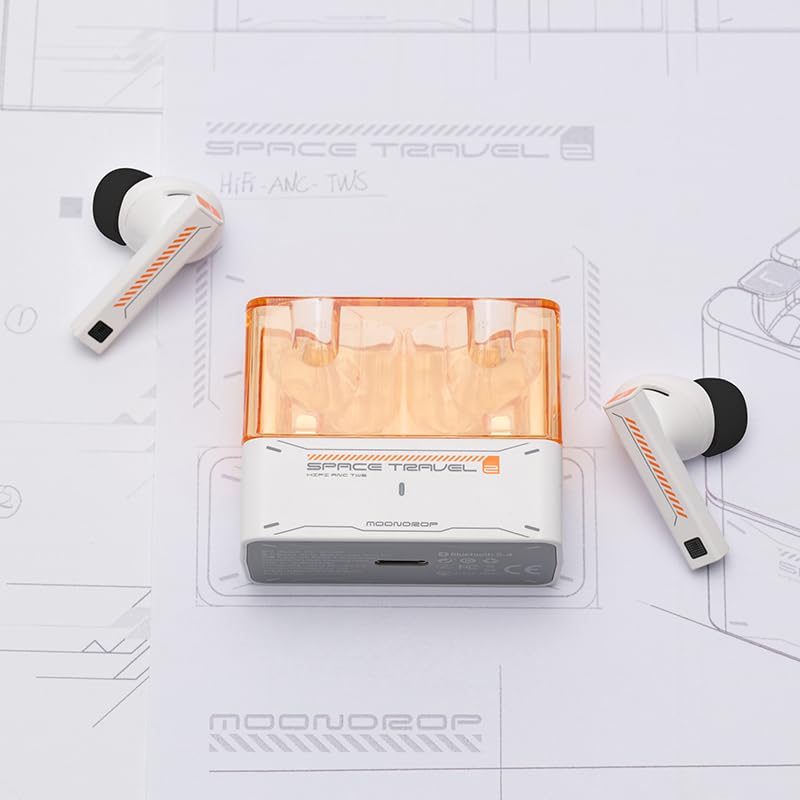 Moondrop Space Travel 2 HiFi Noise-Canceling TWS Wireless Earphone Bluetooth 6.0 ANC Low-Latency Game Mode SBC/AAC (White) - Image 3