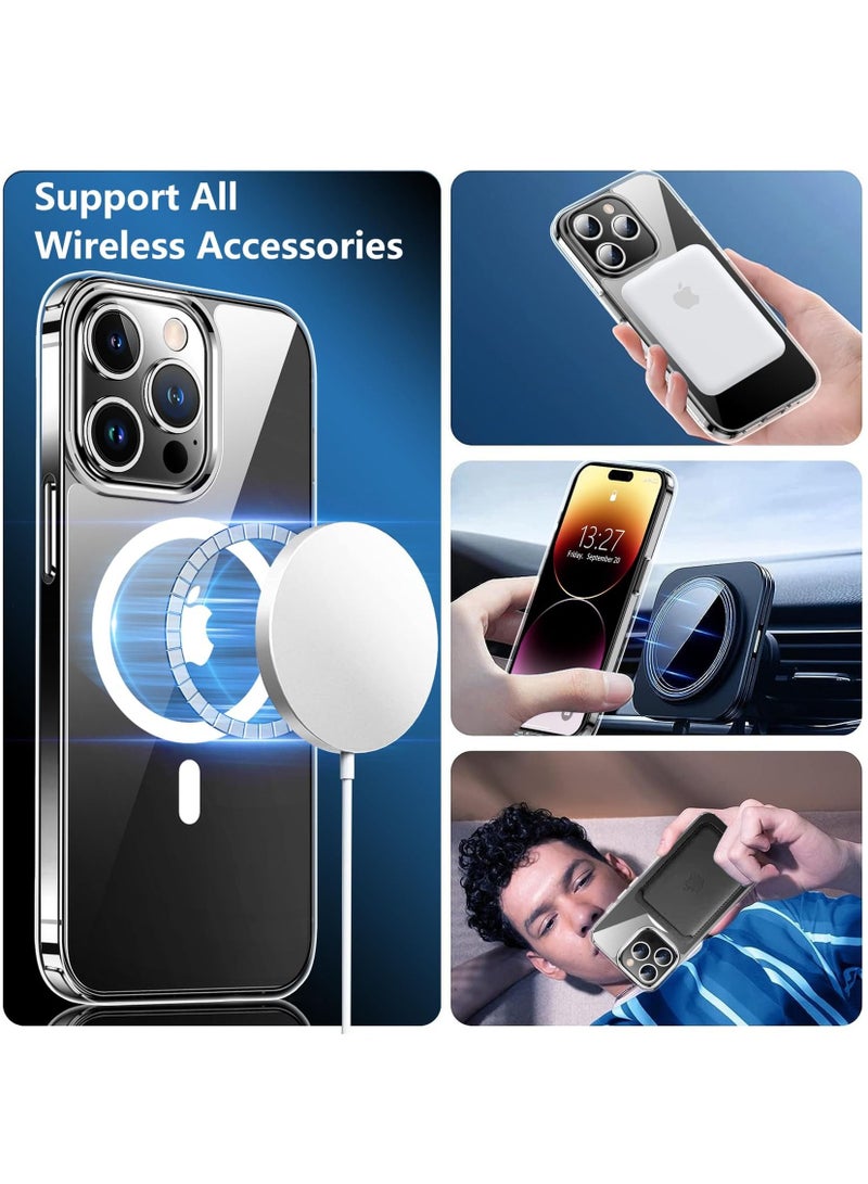 BORTONY iPhone 15 Pro Magsafe Case Wireless Magnetic Cover Compatible with Magnetic Wallet Charger Anti Yellow Mil-Grade Shockproof Protective Case for iPhone 15 Pro Cover 6.1 Inch  - Image 4