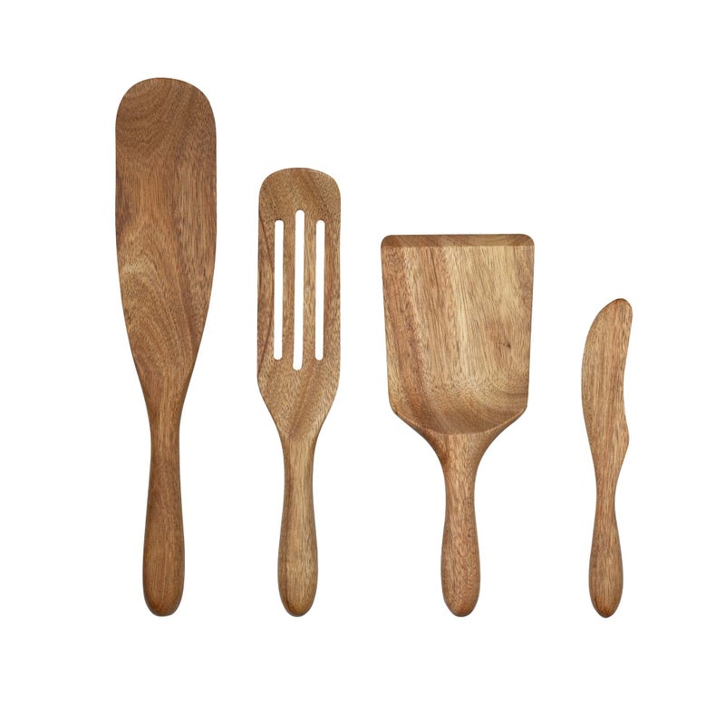 Mad Hungry Mad Hungry As Seen On TV WKA 51218 4Piece Premium Acacia Wood Spurtle Set  Natural 