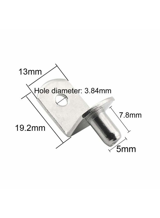 lasenersm 30 Pieces 5mm Bracket Style Cabinet Shelf Pins with Hole 4mm Hole Shelf Support Pegs L-Shaped Hardware Heavy Duty Shelf Support Pins for Kitchen Cabinet Furniture Book Shelves, Silver-Tone - Image 3