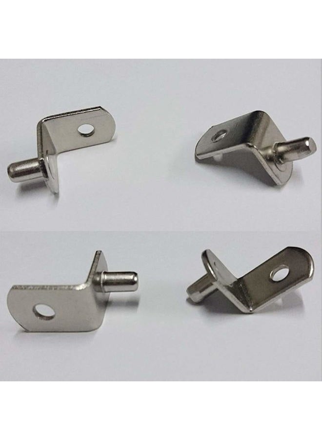 lasenersm 30 Pieces 5mm Bracket Style Cabinet Shelf Pins with Hole 4mm Hole Shelf Support Pegs L-Shaped Hardware Heavy Duty Shelf Support Pins for Kitchen Cabinet Furniture Book Shelves, Silver-Tone - Image 5