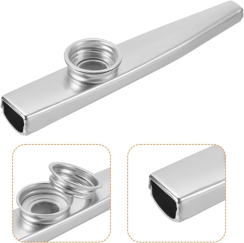 RAJry Silver Aluminium Alloy Kazoo with Diaphragm Membrane Mouth Flute Musical Instruments - Image 3