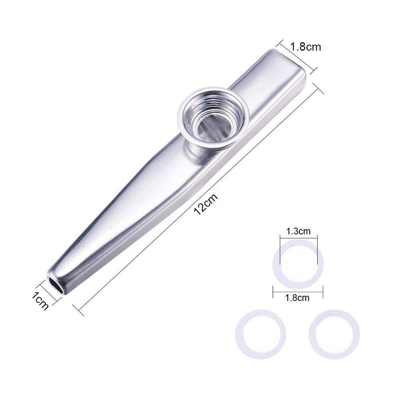 RAJry Silver Aluminium Alloy Kazoo with Diaphragm Membrane Mouth Flute Musical Instruments - Image 5