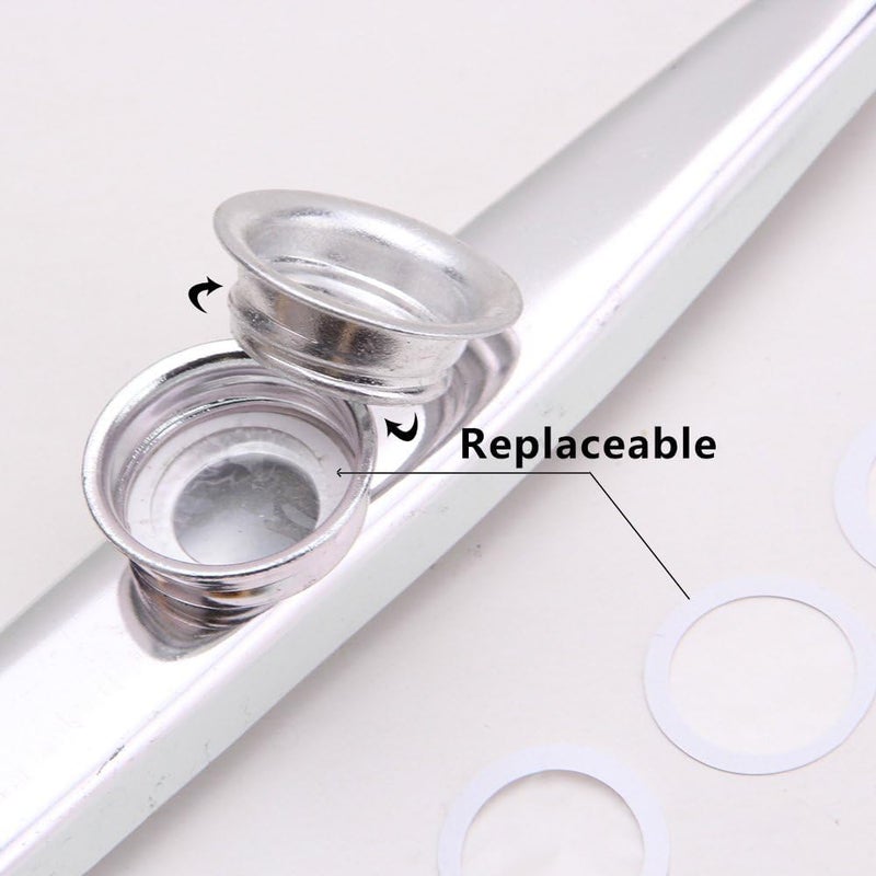 RAJry Silver Aluminium Alloy Kazoo with Diaphragm Membrane Mouth Flute Musical Instruments - Image 4