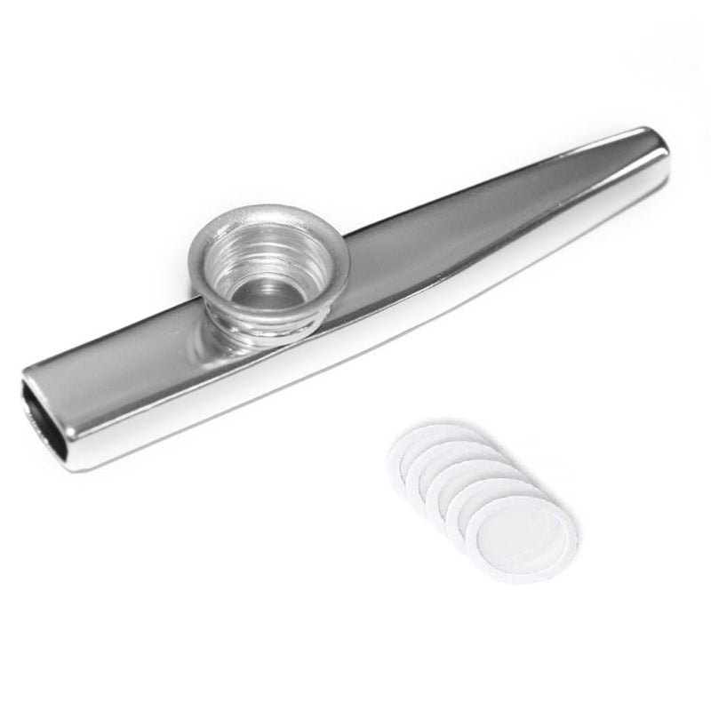 RAJry Silver Aluminium Alloy Kazoo with Diaphragm Membrane Mouth Flute Musical Instruments - Image 1