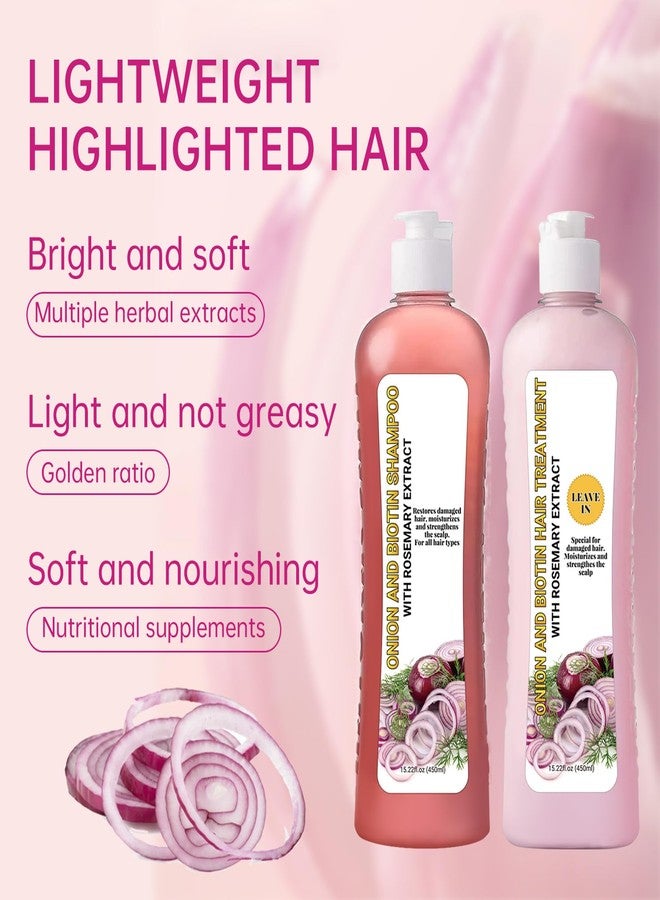 GROEI 450ml Onion Shampoo & Treatment Set - Enriched with Onion Biotin and Rosemary extracts, Strengthens Roots, Repairs Damage, Boosts Shine, Moisturizing Hair Care 30.44 Fl Oz - Image 2