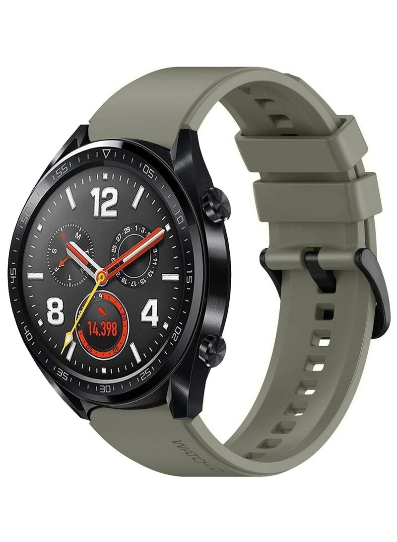 CATANES (For Huawei GT Series) 2Packs, 22mm Silicone Straps Watch Band Strap for Huawei GT3 / Huawei GT3 pro/Huawei GT/Huawei GT 2 (46mm) Watch Band/Huawei Watch GT2 Pro Strap/Samsung Galaxy Watch 46mm / Galaxy Watch 3 45mm - Black Grey - Image 4