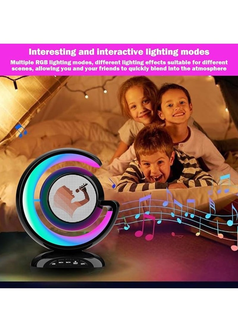 Generic Karaoke Machine with Two Wireless Microphones | Portable Bluetooths Speaker for Home Karaoke Birthday Party with Microfono Mic and Colorful LED  - Image 2
