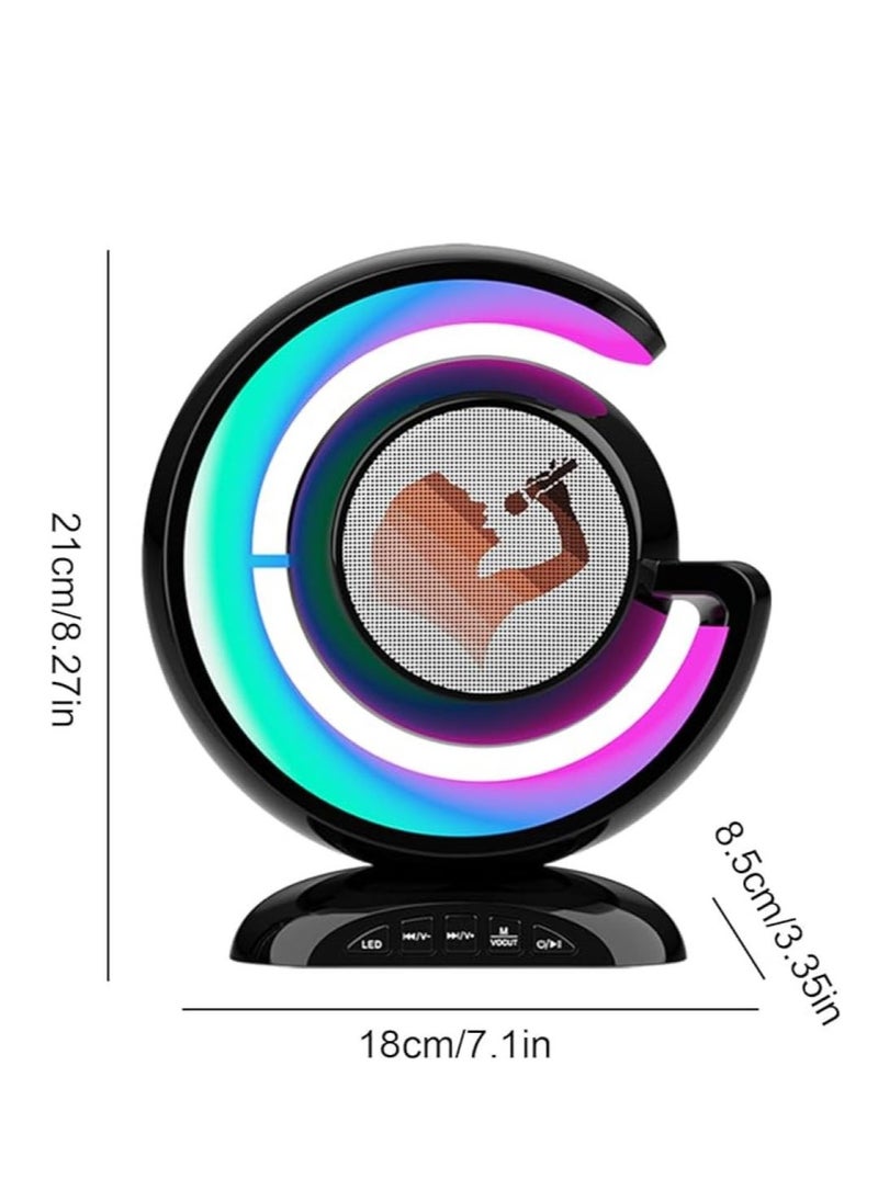 Generic Karaoke Machine with Two Wireless Microphones | Portable Bluetooths Speaker for Home Karaoke Birthday Party with Microfono Mic and Colorful LED  - Image 3