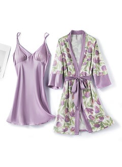 Two-piece tie nightgown and nightgown set