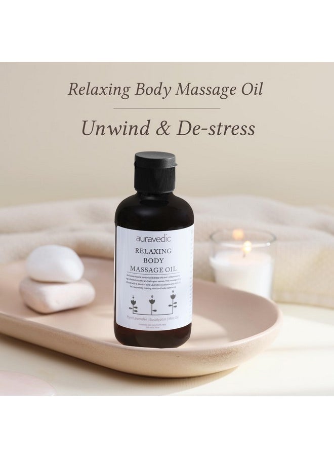 Auravedic Relaxing Massage Oil For Full Body 200 Ml Massage Oil With Lavender Oil, Eucalyptus Oil, Mint Oil. Soothing And Destressing Body Massage Oil For Women And Men  - Image 2
