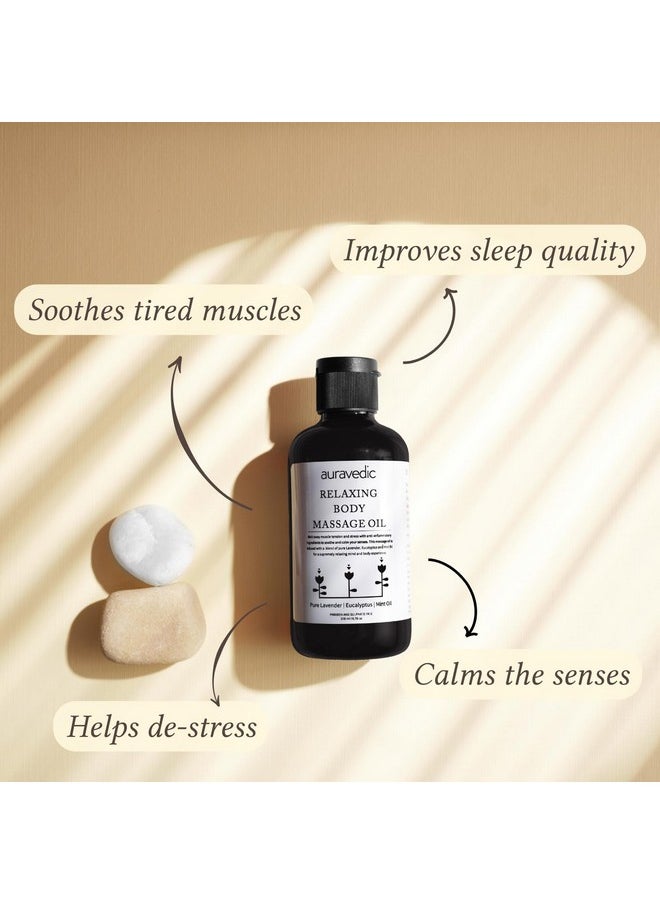 Auravedic Relaxing Massage Oil For Full Body 200 Ml Massage Oil With Lavender Oil, Eucalyptus Oil, Mint Oil. Soothing And Destressing Body Massage Oil For Women And Men  - Image 3