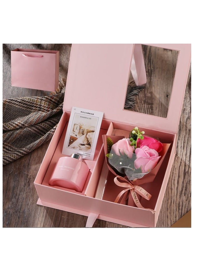OASIS-TH Aromantic Flower Bouquet Reed Diffuser Radiant Love Scented Gift Set 