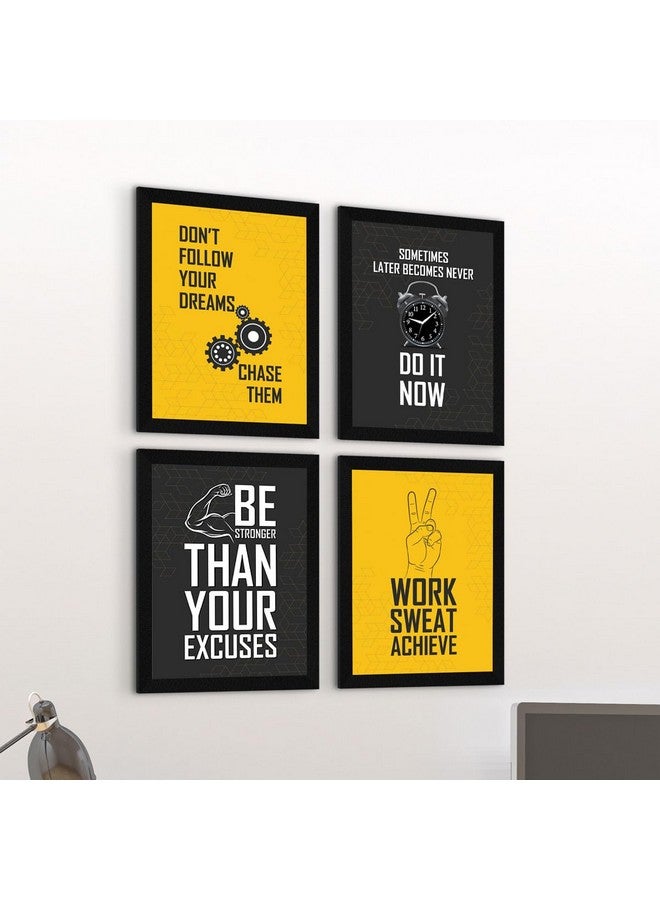 ArtX Paper Gym Big Health Quotes Wall Frame Art Painting, Multicolor, Inspirational, 10X13 inches each, 20 X 26 inches combined, Set of 4 - Image 1