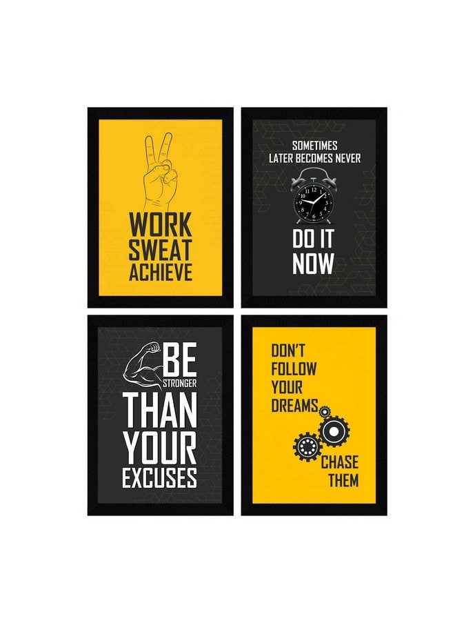 ArtX Paper Gym Big Health Quotes Wall Frame Art Painting, Multicolor, Inspirational, 10X13 inches each, 20 X 26 inches combined, Set of 4 - Image 3