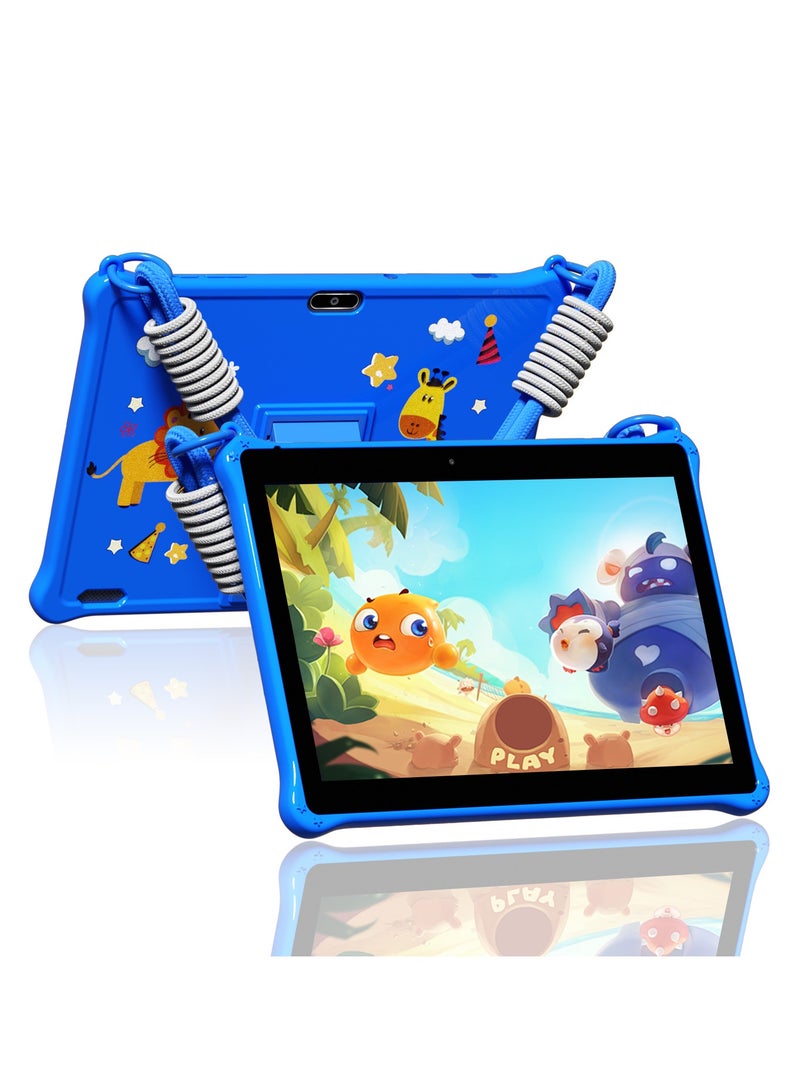 PRITOM 10 inch WiFi Kids Tablet, Android 13 Tablet for Kids,  Toddler Tablet with Shockproof Case, Parental Control, 6000mAh, 2GB RAM, 64GB ROM, HD IPS Touch Screen, Dual Camera , Google Play, YouTube(Blue) - Image 1