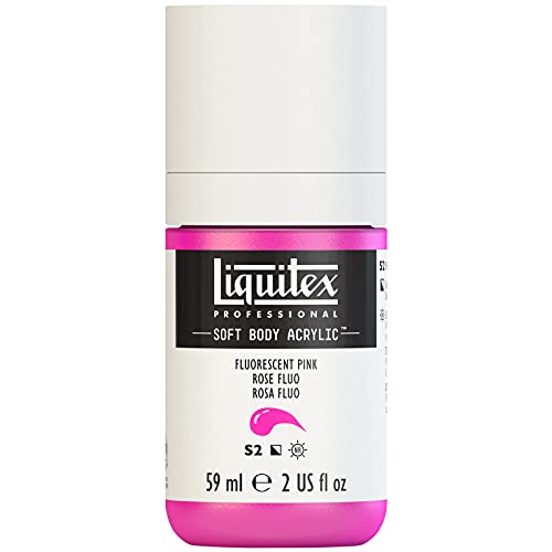 Liquitex Professional Soft Body Acrylic Paint, 59ml (2-oz) Bottle, Fluorescent Pink - Image 1