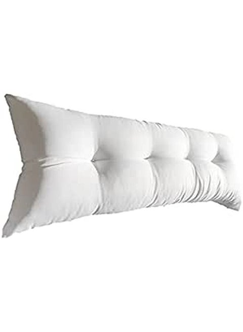 وسادة سرير ألياف قياسية 120x40 بيضاء