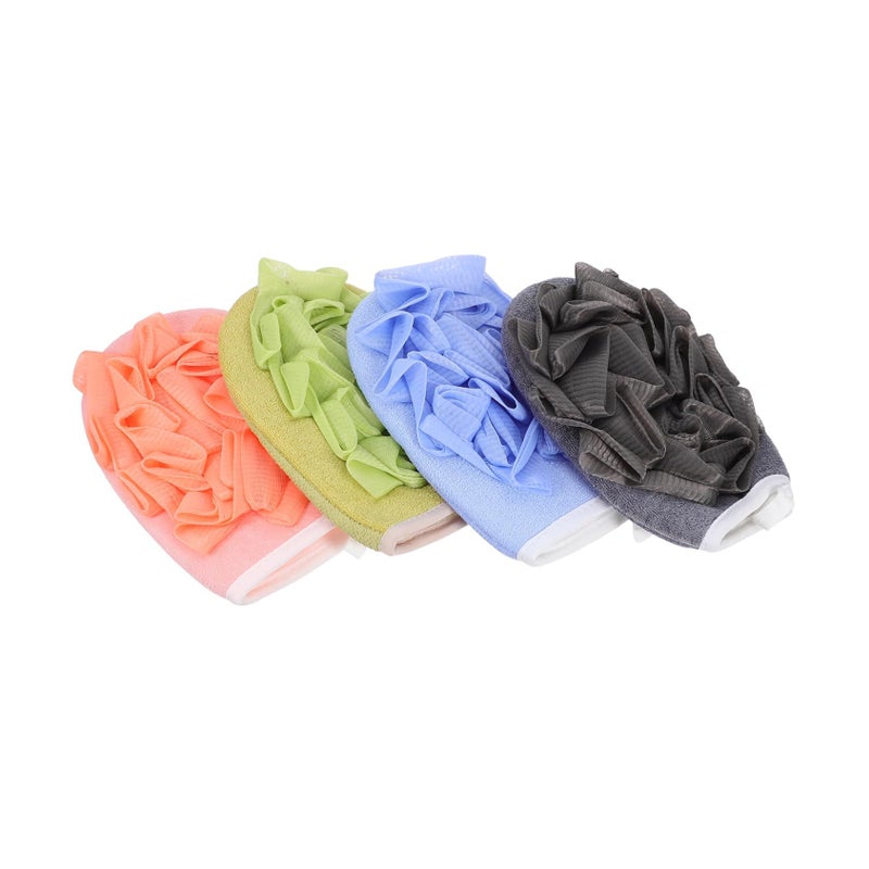 Dual Sided Exfoliating Shower Gloves Back Scrubber Set Of 4 For Deep Cleansing - Image 2