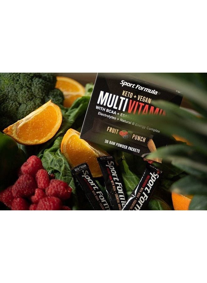 Sport Formula 99 - Multivitamin Powder Drink Mix Vitamins - Keto Vegan Friendly - BCAA Won't Upset Your Stomach Daily Keto MultiVitamin for Men and Women Amino Acid Powder Fruit Punch Packet Multivitamin Powder Electrol - Image 1