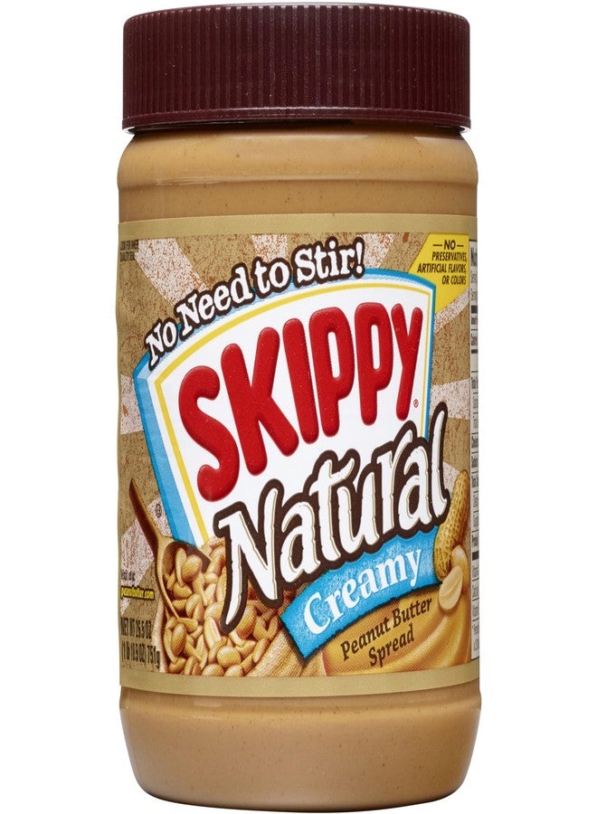 SKIPPY Natural Peanut Butter Creamy Spread, 26.5 oz Jar - Image 1