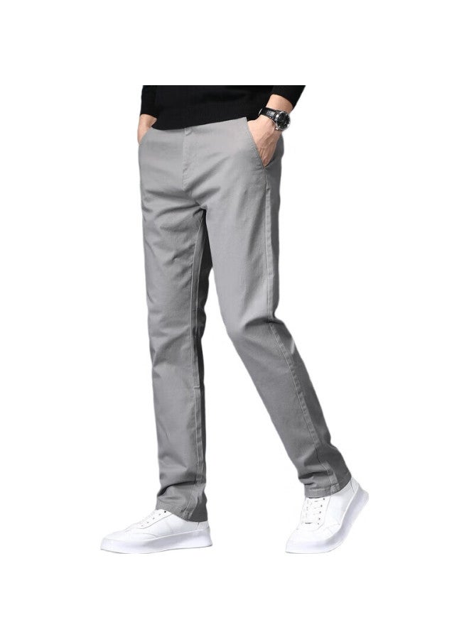 PLAYBOY Casual Pants For Men, Straight-Leg, Style, Spring And Summer Men'S Loose Trendy Trousers, Light Gray, Size 31 - Image 3