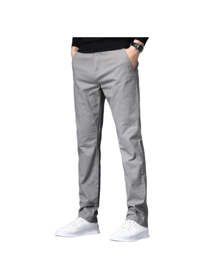 PLAYBOY Casual Pants For Men, Straight-Leg, Style, Spring And Summer Men'S Loose Trendy Trousers, Light Gray, Size 31 - Image 1