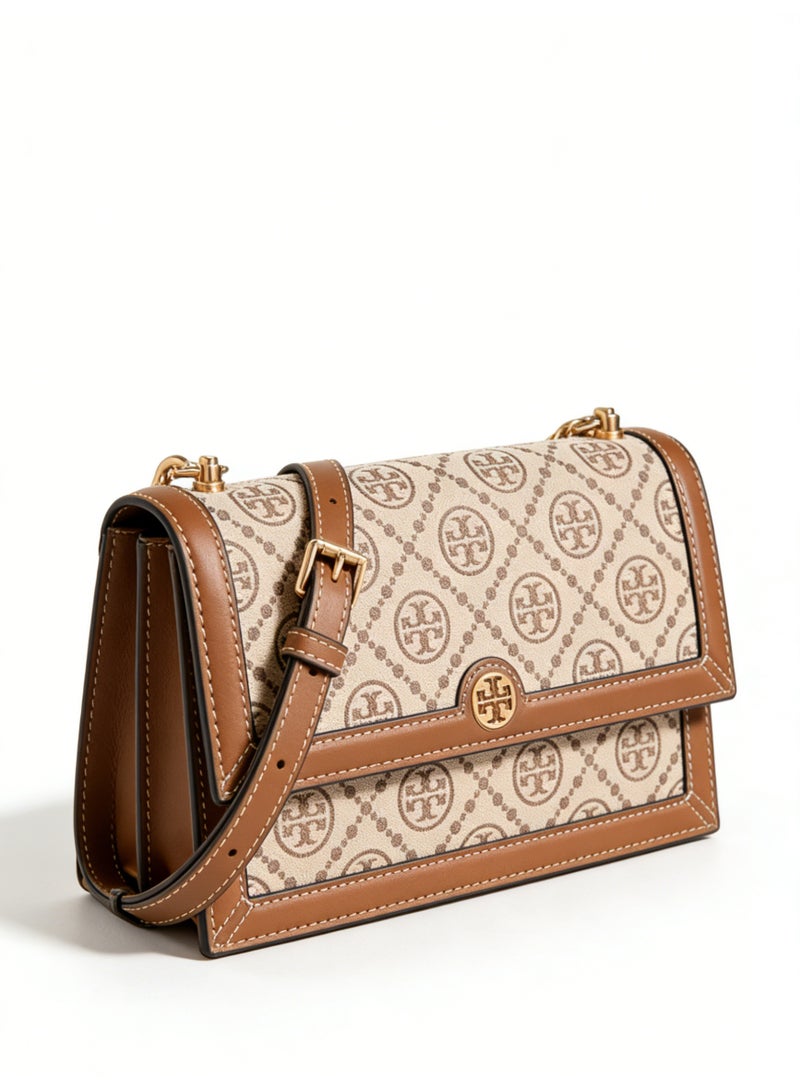 توري بورش TB women's T-letter combination jacquard shoulder slung camera small bag - Image 2
