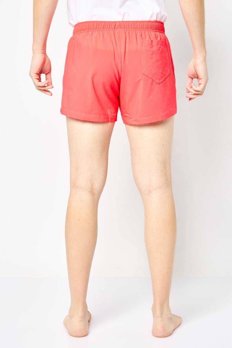 MOSCHINO Men Brand Logo Board Shorts, Red  - Image 2