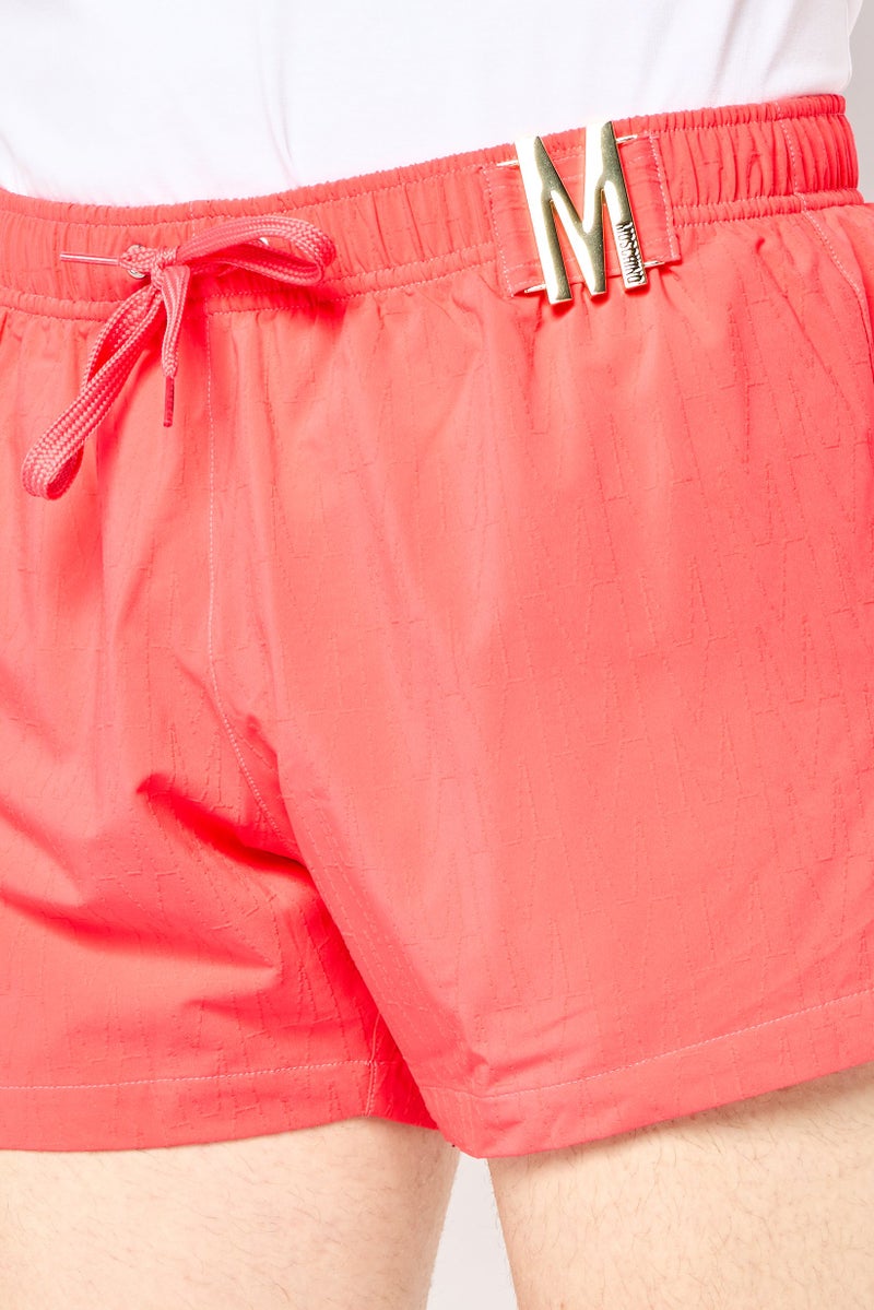 MOSCHINO Men Brand Logo Board Shorts, Red  - Image 3