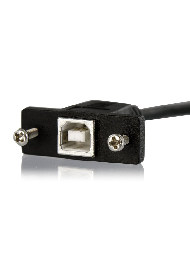 StarTech StarTechcom 3 ft Panel Mount USB Cable B to B  FM  Panel Mount USB Extension USBB Female to USBB Male Adapter Cable  USBB F Port  - Image 2