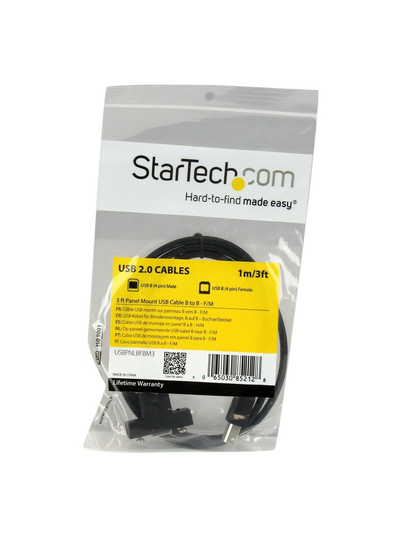 StarTech StarTechcom 3 ft Panel Mount USB Cable B to B  FM  Panel Mount USB Extension USBB Female to USBB Male Adapter Cable  USBB F Port  - Image 4