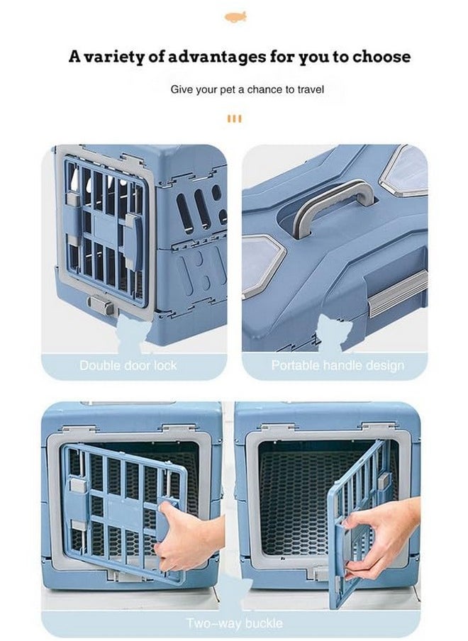 PET Premium Collapsible Design For Cats And Dogs - Portable Kennel For Small Pets - Indoor/Outdoor Grey  - Image 5