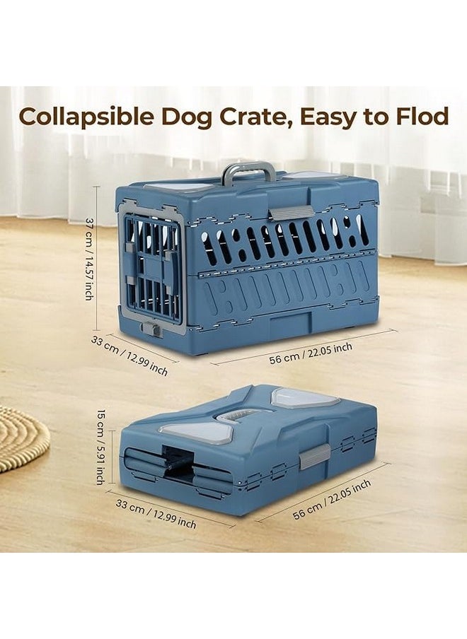 PET Premium Collapsible Design For Cats And Dogs - Portable Kennel For Small Pets - Indoor/Outdoor Grey  - Image 2