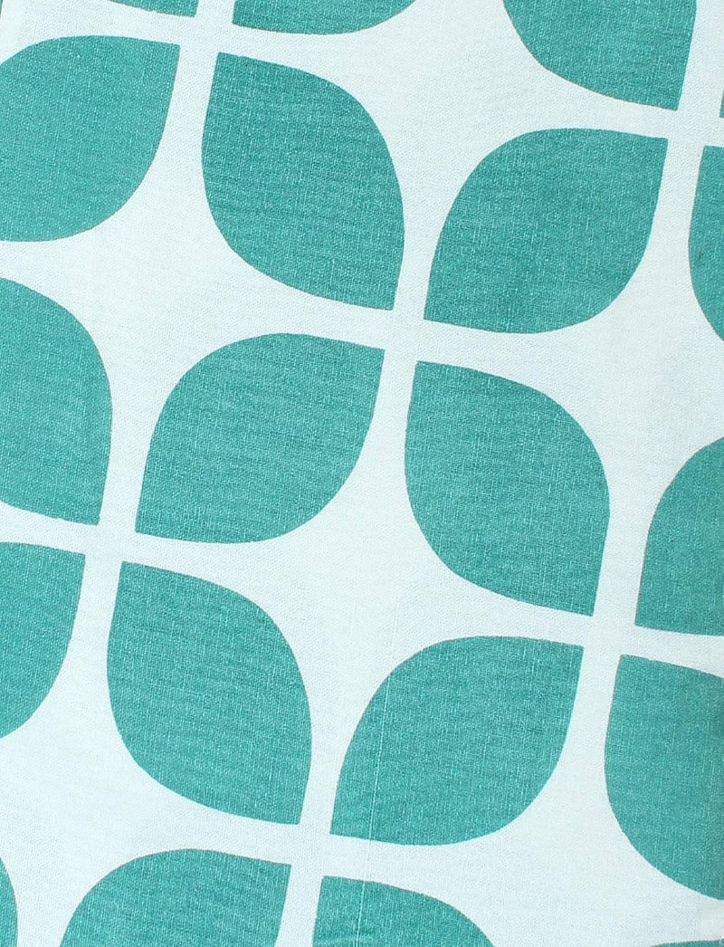 Dekor World Cotton Aqua Printed and Solid Napkin Set Pack of 12 - Image 4
