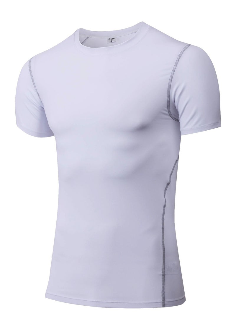 Loquat Men Quick Dry Breathable Elastic T-Shirt White  - Image 1
