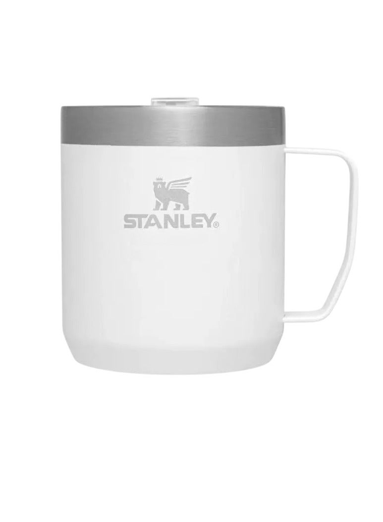 ستانلي كوب تخييم، كوب حراري من الفولاذ المقاوم للصدأ، كوب قهوة خفيف الوزن وقابل للحمل مع مقبض، آمن للاستخدام في غسالة الأطباق، كوب سفر متين للماء والشاي والقهوة، (قطعة واحدة، أبيض) - Image 1