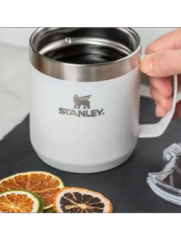 ستانلي كوب تخييم، كوب حراري من الفولاذ المقاوم للصدأ، كوب قهوة خفيف الوزن وقابل للحمل مع مقبض، آمن للاستخدام في غسالة الأطباق، كوب سفر متين للماء والشاي والقهوة، (قطعة واحدة، أبيض) - Image 2
