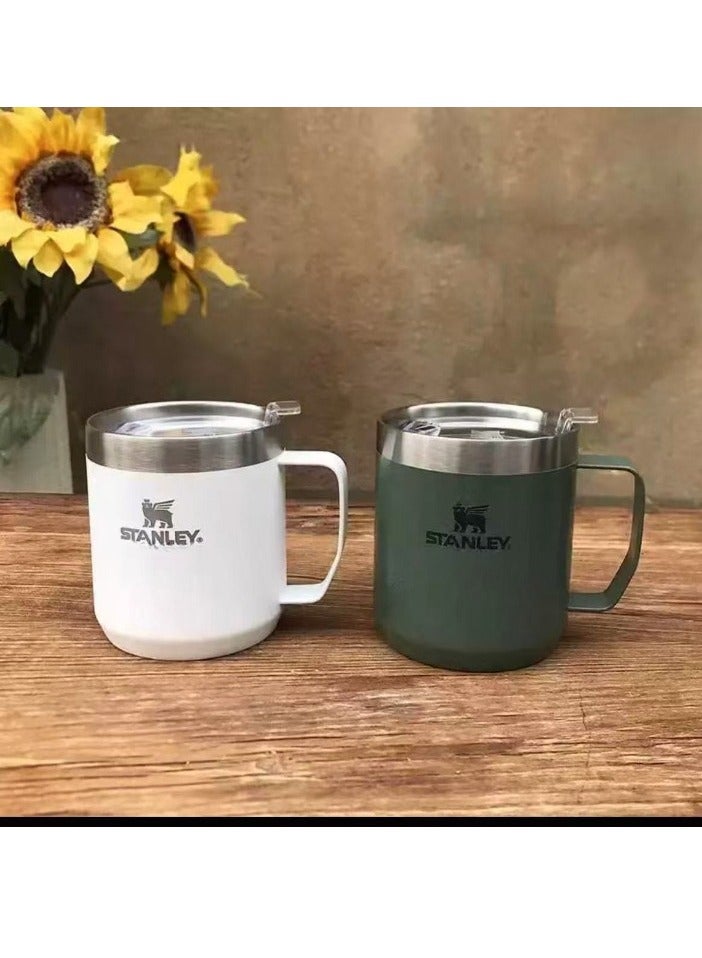 ستانلي كوب تخييم، كوب حراري من الفولاذ المقاوم للصدأ، كوب قهوة خفيف الوزن وقابل للحمل مع مقبض، آمن للاستخدام في غسالة الأطباق، كوب سفر متين للماء والشاي والقهوة، (قطعة واحدة، أبيض) - Image 3