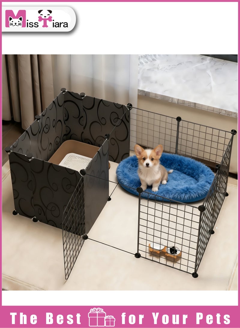 MissTiara Pet fence dog isolation indoor small dog kennel with toilet area can be freely combined Size: 127*75*47 - Image 1