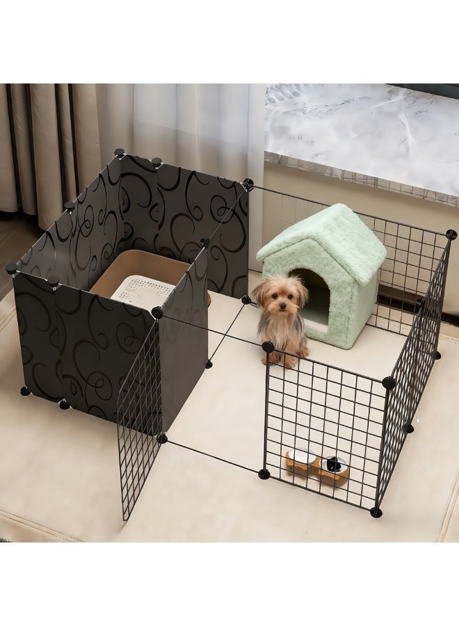 MissTiara Pet fence dog isolation indoor small dog kennel with toilet area can be freely combined Size: 127*75*47 - Image 5