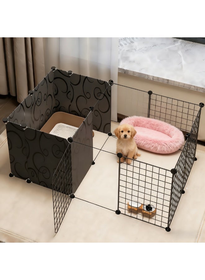MissTiara Pet fence dog isolation indoor small dog kennel with toilet area can be freely combined Size: 127*75*47 - Image 3