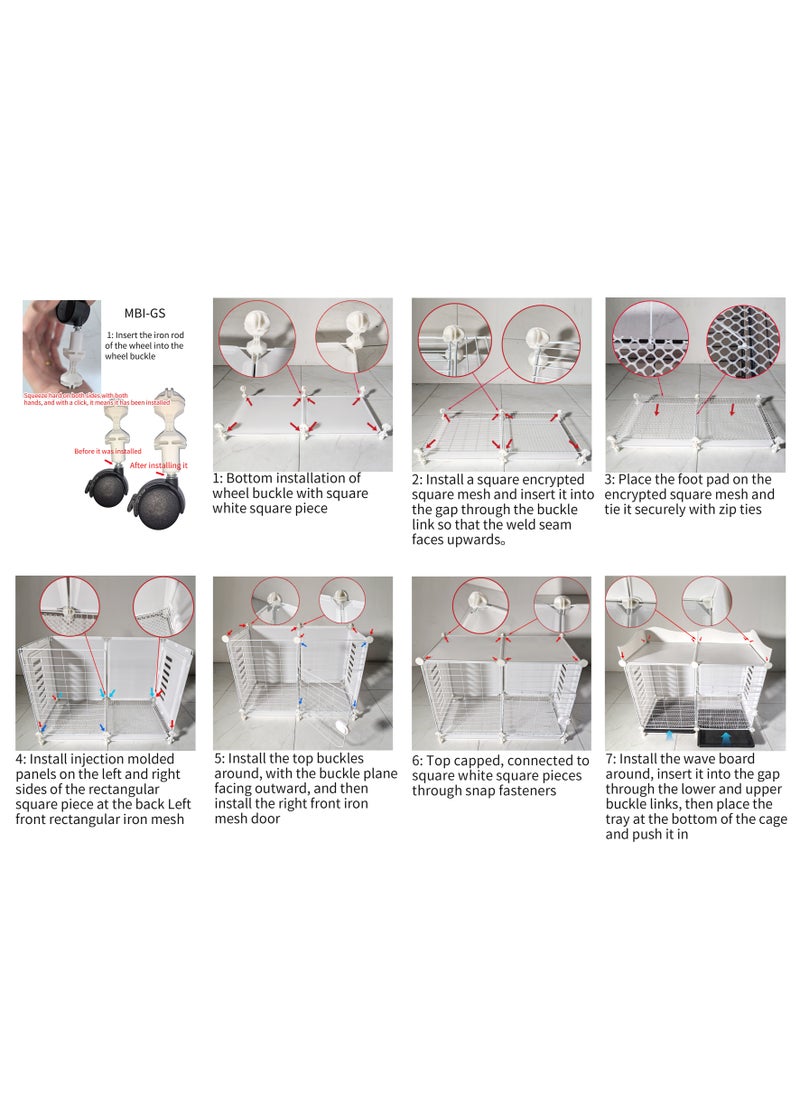 MissTiara - Pet fence dog isolation indoor small dog kennel with toilet area can be freely combined Size: 127*75*47 - Image 1
