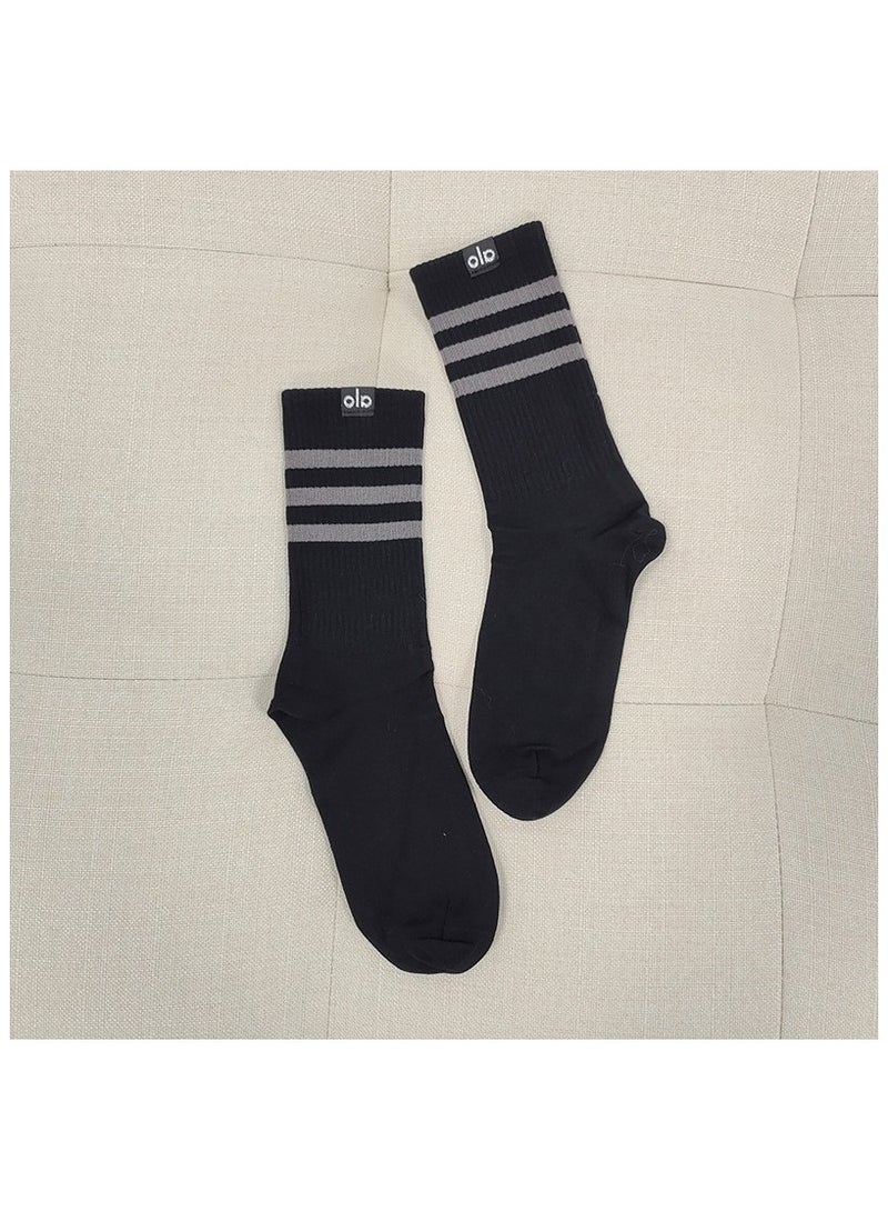 alo ALO Classic Black Cotton Printed Set (Three Pieces) 