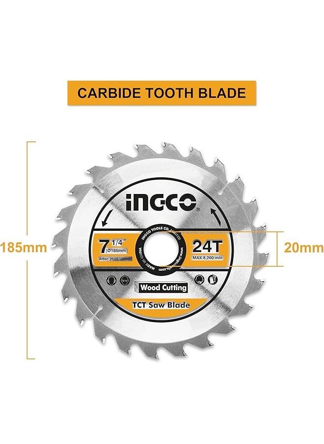 INGCO Cs18538 1400W Circular Saw With 1 Set Extra Carbon Brushes 4800 Rpm  - Image 5